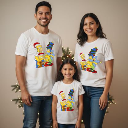 Camisetas Navideñas Familia Set de 3 Prendas Los Simpson