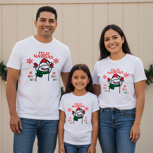Camisetas Navideñas Familia Set de 3 Prendas Feliz Navidad Flork