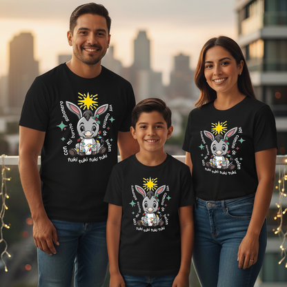 Camisetas Navideñas Familia Set de 3 Prendas Con mi burrito Sabanero