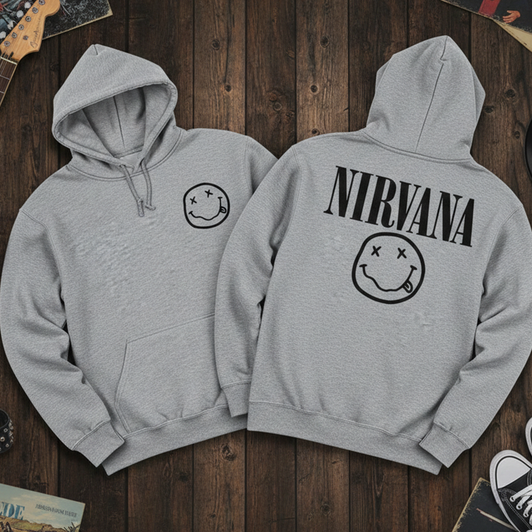 Buzo Capota Rock Style Nirvana Doble estampado
