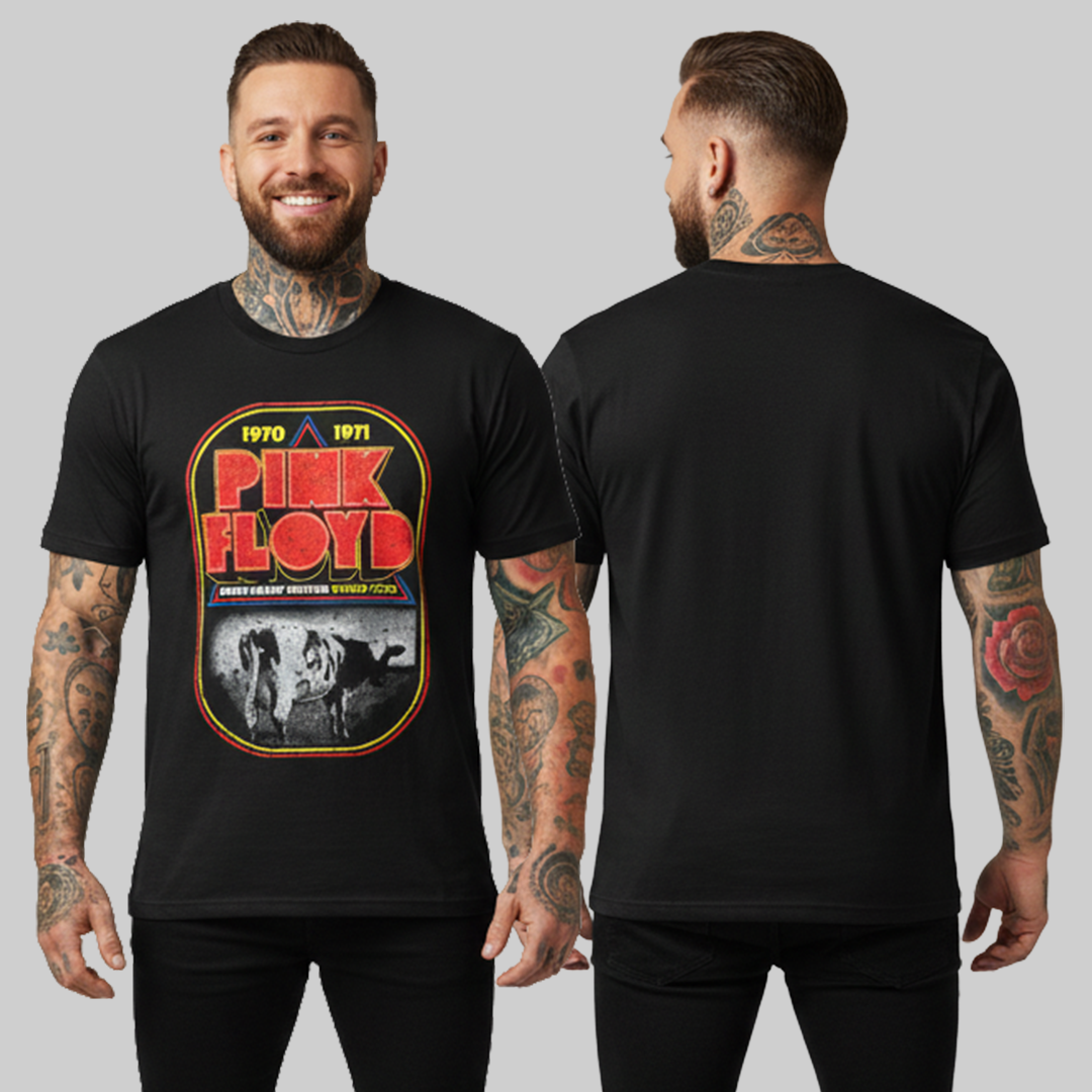 Camiseta Algodon Pink Floyd Atom Heart Mother World Tour 1970