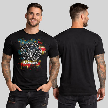 Camiseta Algodon Ramones Logo Bandera