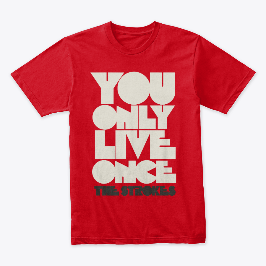 Camiseta The Strokes You Only Live Once Guitarra Rojo