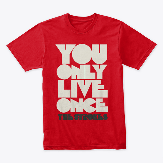 Camiseta The Strokes You Only Live Once Guitarra Rojo