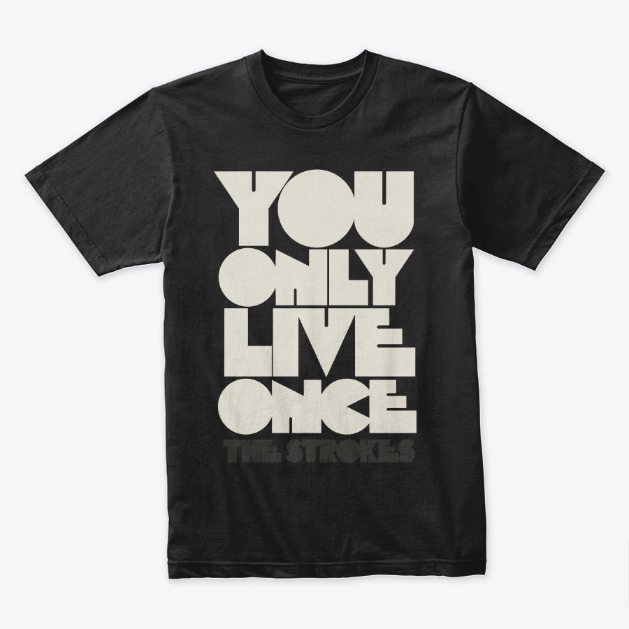 Camiseta The Strokes You Only Live Once Guitarra Negro