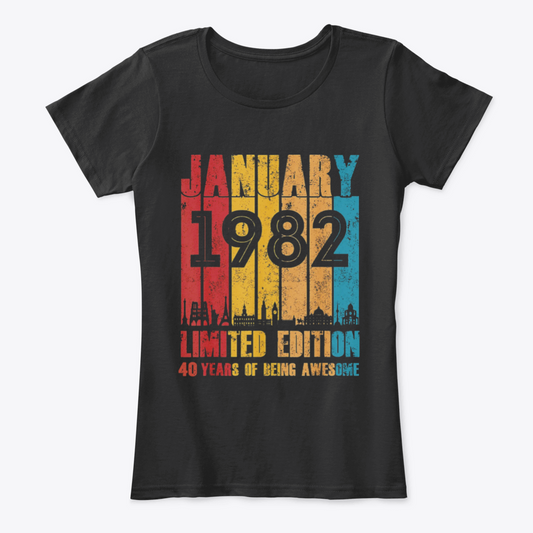 Camiseta en Algodon 1982 January Personalizada