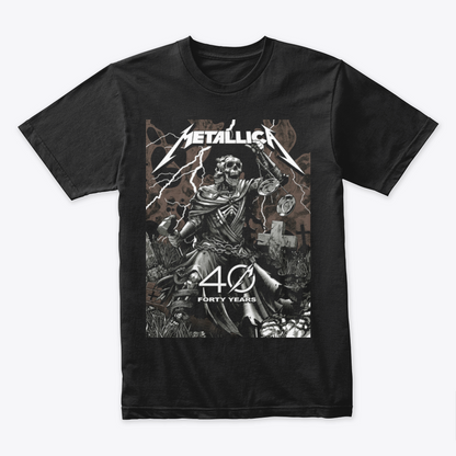 Camiseta Algodón Metallica 40 años Poster