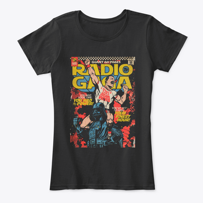 Camiseta Algodon Queen Radio Gaga Art para mujer