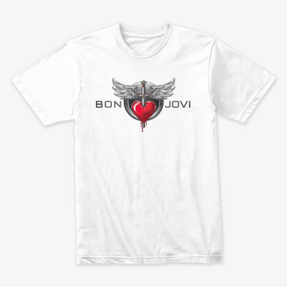 Camiseta en Algodón Rock Style Bon Jovi metal Heart