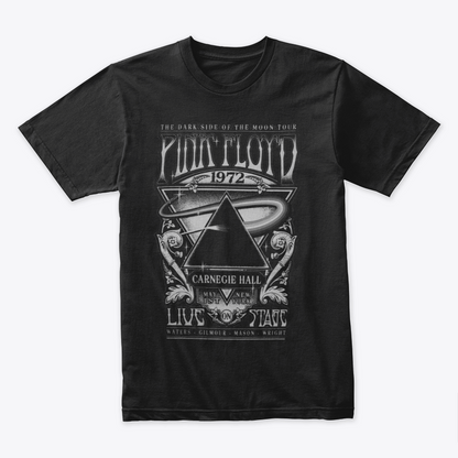 Camiseta Algodón Pink Floyd the Dark Side of the moon Tour 1972 Carnegie Hall Gris
