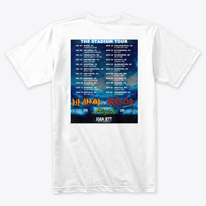 Camiseta Stadium Tour Motley Crue y Def Leppard Doble Estampado