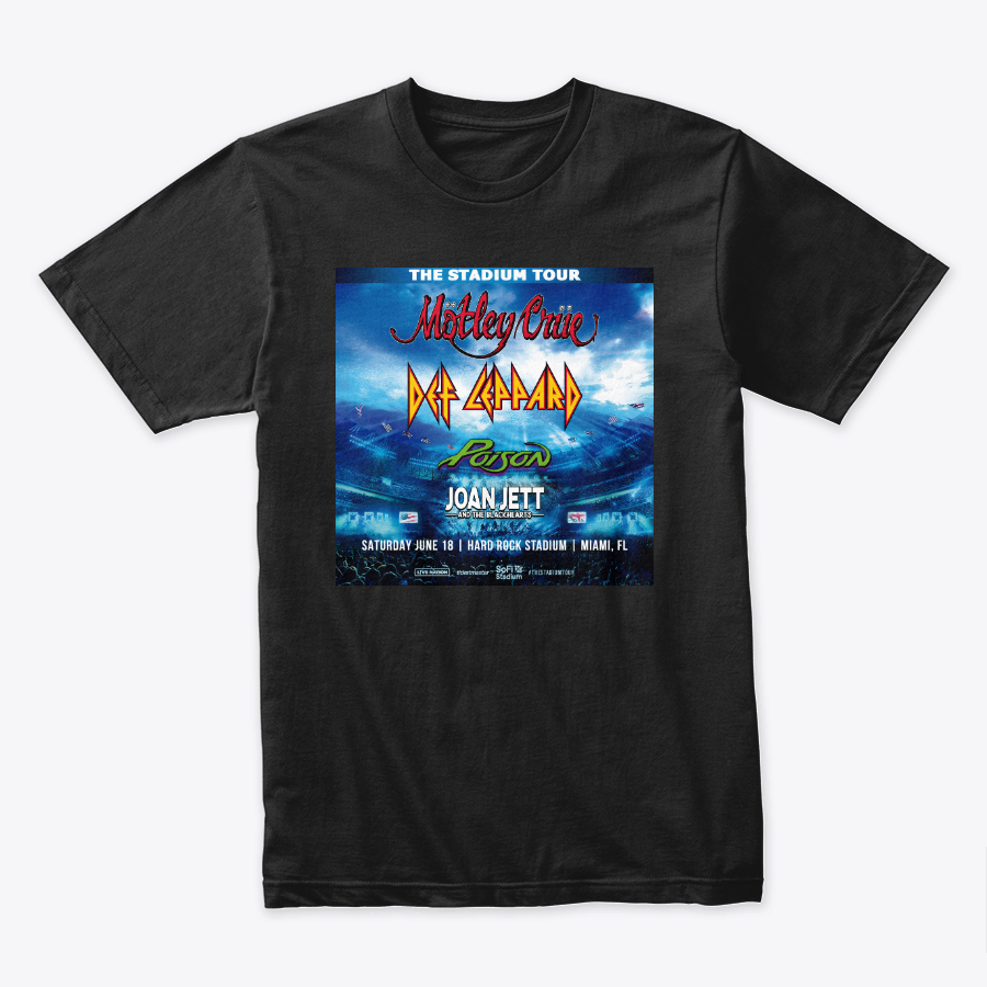 Camiseta Stadium Tour Motley Crue y Def Leppard Doble Estampado