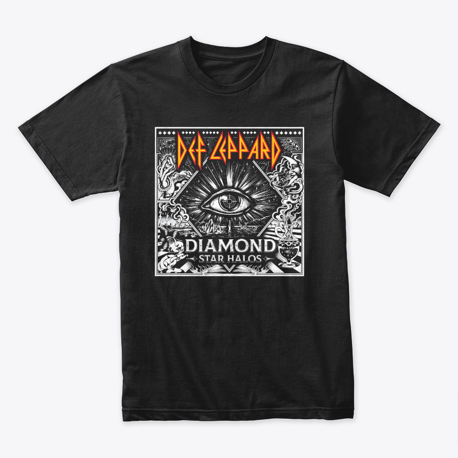 Camiseta Def Leppard Diamond Star Halos Doble Estampado