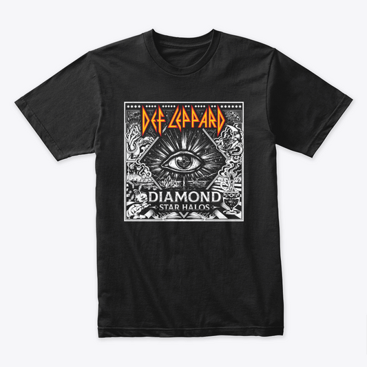 Camiseta Def Leppard Diamond Star Halos Doble Estampado