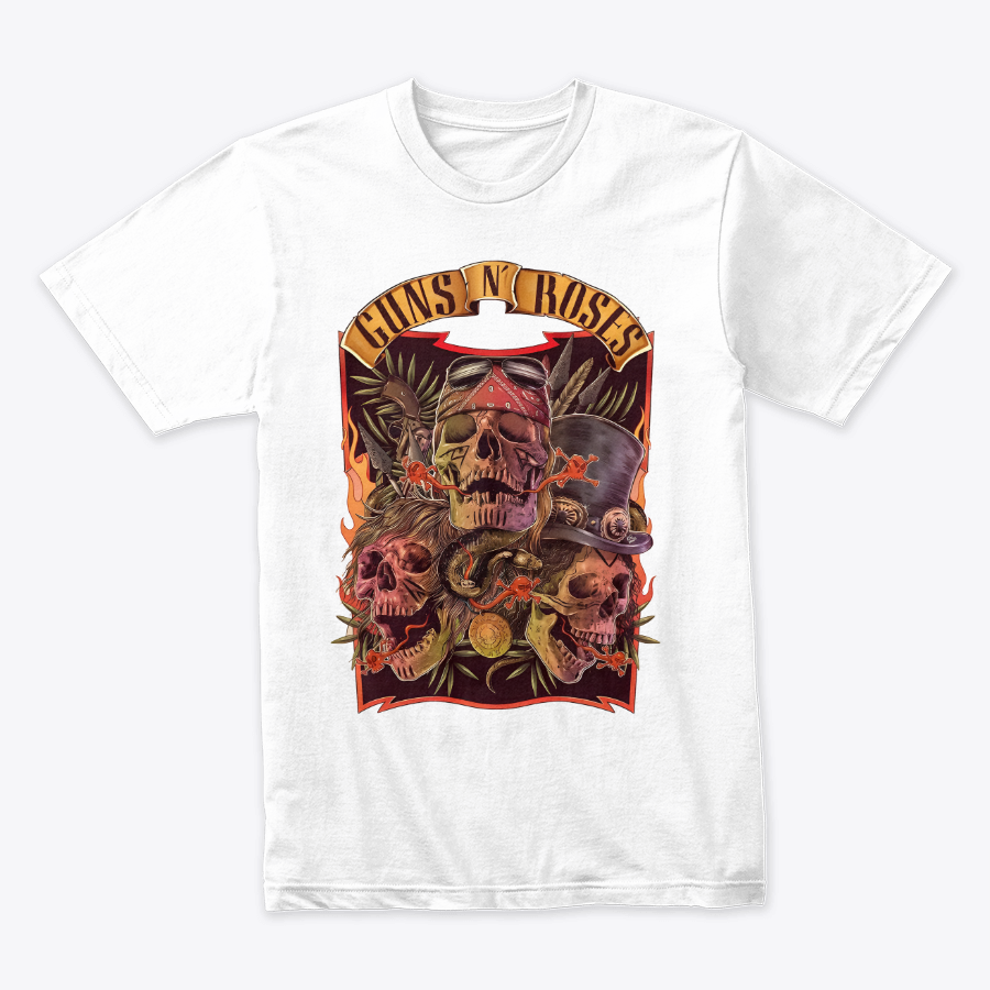 Camiseta Algodon Guns N Roses Skull Poster Band