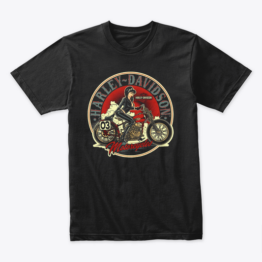 Camiseta Algodon Harley Davidson Vintange Motorcycles Red