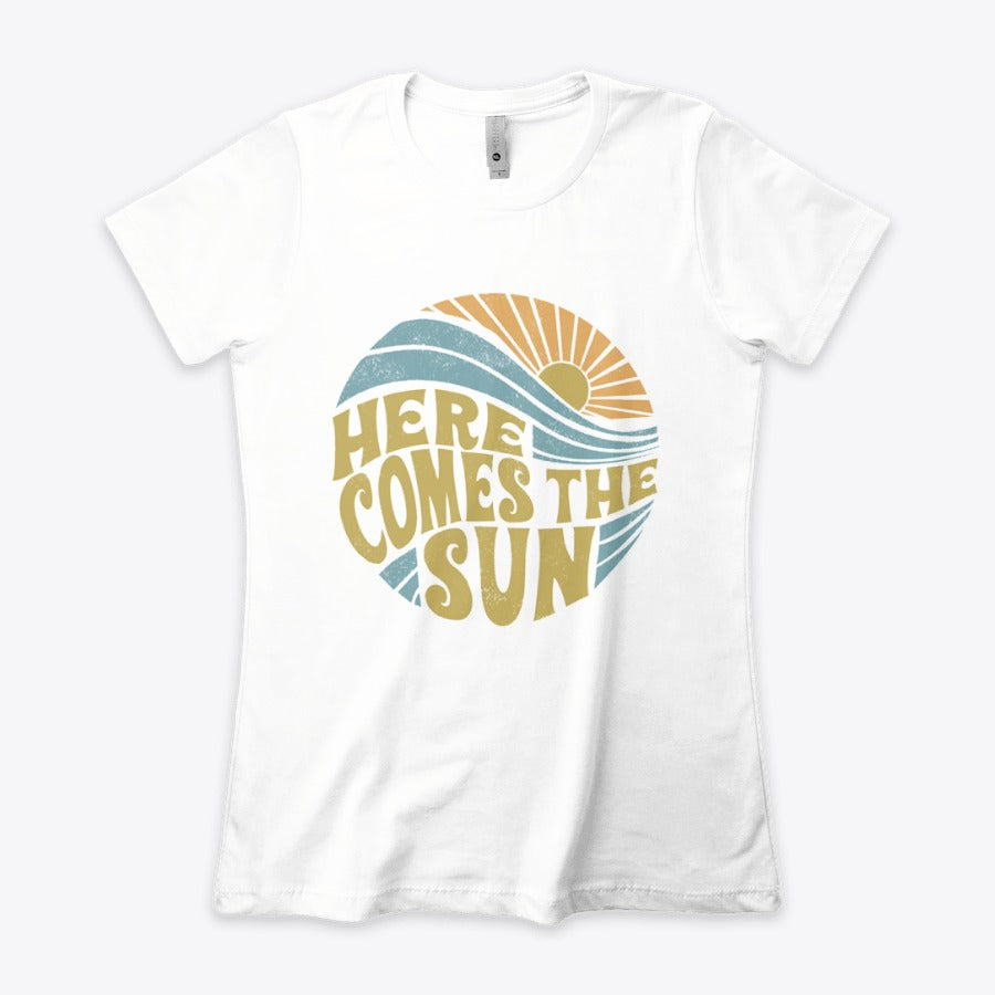 Camiseta en algodón Vintage Here comes the Sun