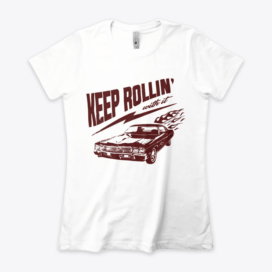 Camiseta en algodón Vintage Keep Rollin